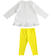 Completo due pezzi bambina in cotone stretch con t-shirt e leggings ido BIANCO-GIALLO-8037_back