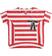 T-shirt mezza manica bambina in cotone gioco di righe orizzontali e verticali ido			ROSSO-2235