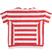 T-shirt mezza manica bambina in cotone gioco di righe orizzontali e verticali ido ROSSO-2235_back