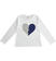 Maglietta a manica lunga con cuore di paillettes reversibili ido			BIANCO-0113