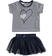 Completo t-shirt e gonna in tulle ido			BLU-BIANCO-8004