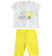 Completo 100% cotone t-shirt con ape e leggings ido BIANCO-GIALLO-8037