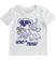 T-shirt manica corta bambino 100% cotone con grafica cagnolino ido BIANCO-0113