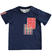 T-shirt 100% cotone con stampa rettangolare ido NAVY-3547