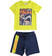 Completo bambino 100% cotone con t-shirt a manica corta grafica squalo ido VERDE-BLU-8014