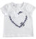 T-shirt bambina mezza manica in cotone con romantica stampa monocromatica ido BIANCO-0113