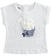 T-shirt bambina manica corta 100% cotone stampa monocromatica ido BIANCO-0113