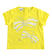 T-shirt bambina mezza manica 100% cotone stampa fiocchi e strass ido			GIALLO-1434
