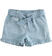 Shorts bambina in chambray leggero 100% cotone ido BLU CHIARO LAVATO-7310