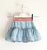 Gonna in chambray leggero 100% cotone ido BLU CHIARO LAVATO-7310 back