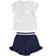 Completo bambina in cotone con t-shirt cuori e strass e shorts ido BIANCO-BLU-8216_back