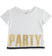 T-shirt 100% cotone con scritta "Party" ido BIANCO-0113 back