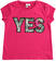 T-shirt in jersey con scritta "Yes" ido FUXIA-2355