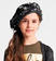 Cappello bambina modello basco in tessuto di paillettes ido NERO-0658