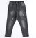 Pantalone in denim stretch di cotone con rotture ido NERO-7990_back