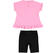 Completo bambina con t-shirt smanicata in cotone e leggings ido ROSA FLUO-NERO-8433_back