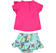 Completo floreale t-shirt e coulotte gonnellina ido FUXIA-VERDE-8092_back