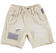 Pantalone corto 100% cotone con inserti denim ido BEIGE-0436