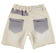 Pantalone corto 100% cotone con inserti denim ido BEIGE-0436_back