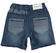Pantalone corto 100% cotone con inserti denim ido NAVY-3856_back