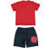 Simpatico e colorato completo t-shirt e pantalone corto in cotone ido ROSSO-BLU-8010_back