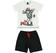 Simpatico e colorato completo t-shirt e pantalone corto in cotone ido BIANCO-NERO-8057