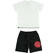 Simpatico e colorato completo t-shirt e pantalone corto in cotone ido BIANCO-NERO-8057_back