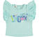 T-shirt smanicata 100% cotone con scritta floreale ido ACQUA-4156