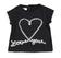 T-shirt 100% cotone con cuore e scritta Love you in organza ido NERO-0658