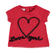 T-shirt 100% cotone con cuore e scritta Love you in organza ido ROSSO-2256