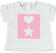 T-shirt con cuore e stella su stampa a righe ido BIANCO-0113