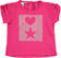 T-shirt con cuore e stella su stampa a righe ido FUXIA-2438