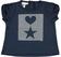 T-shirt con cuore e stella su stampa a righe ido NAVY-3854