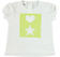 T-shirt con cuore e stella su stampa a righe ido BIANCO-VERDE FLUO-8364