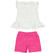 Coloratissimo completo bambina formato da t-shirt e shorts ido BIANCO-FUXIA-8043_back