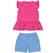 Coloratissimo completo bambina formato da t-shirt e shorts ido FUXIA-AZZURRO-8418_back