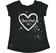 Fresca t-shirt 100% cotone con cuore ido NERO-0658