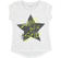 T-shirt 100% cotone con stella glitter ido BIANCO-0113