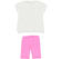 Completo maxi t-shirt con stelle e leggings ido BIANCO-ROSA FLUO-8377_back
