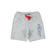 Pantalone corto in cotone con stampa ido GRIGIO MELANGE-8992