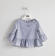 Top camicia manica 3/4 a campanella fantasia a righe ido NAVY-3854 back
