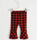 Leggings fantasia check con particolare fondo gamba  ROSSO-2253 back