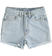 Pantalone corto in denim 100% cotone con vita alta  BLU CHIARO LAVATO-7310