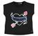 T-shirt smanicata in jersey stretch di cotone con dettaglio glitter e strass  NERO-0658